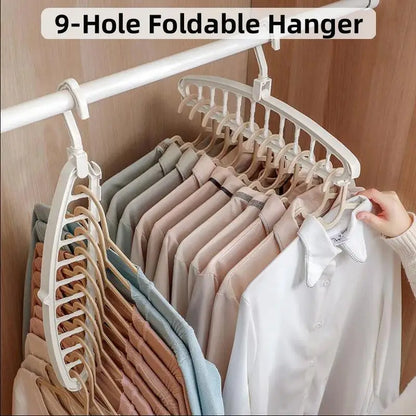 9-Hole Foldable Space-Saving Hanger