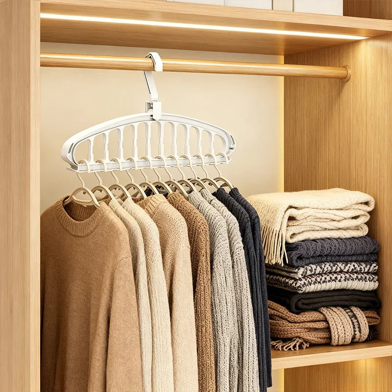 9-Hole Foldable Space-Saving Hanger