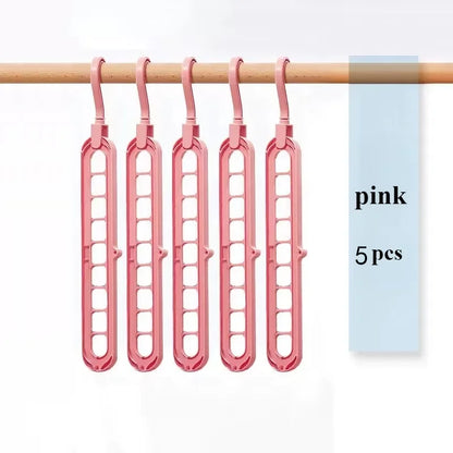 9-Hole Foldable Space-Saving Hanger
