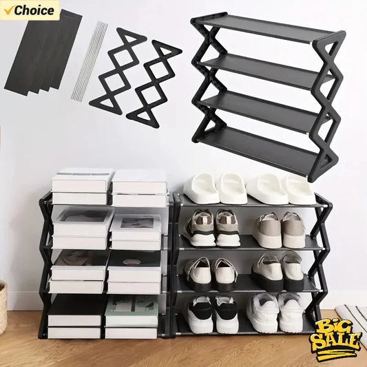 4-Layer Stackable Shoe Rack Organizer.