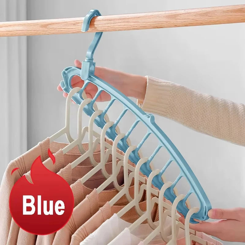 9-Hole Foldable Space-Saving Hanger