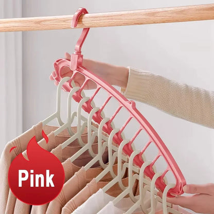 9-Hole Foldable Space-Saving Hanger